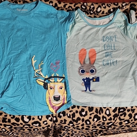Other - Blue Kids Shirt with Deer and Bunny Design